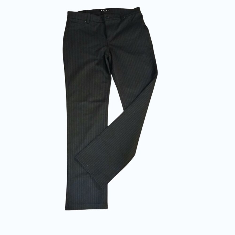 DKNY JEANS Black Pinstripe Straight Leg Ponte Trousers - Picture 2 of 12